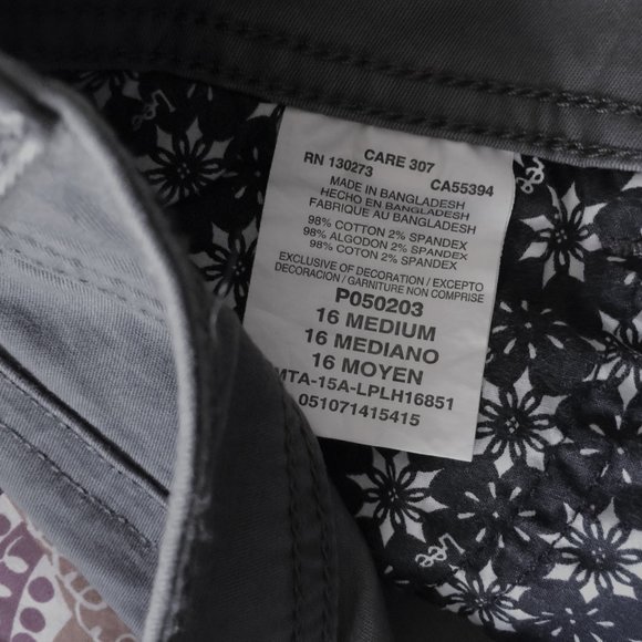 Lee Platinum Label Gray Shorts Size 16 Cotton/Spandex - Picture 2 of 10